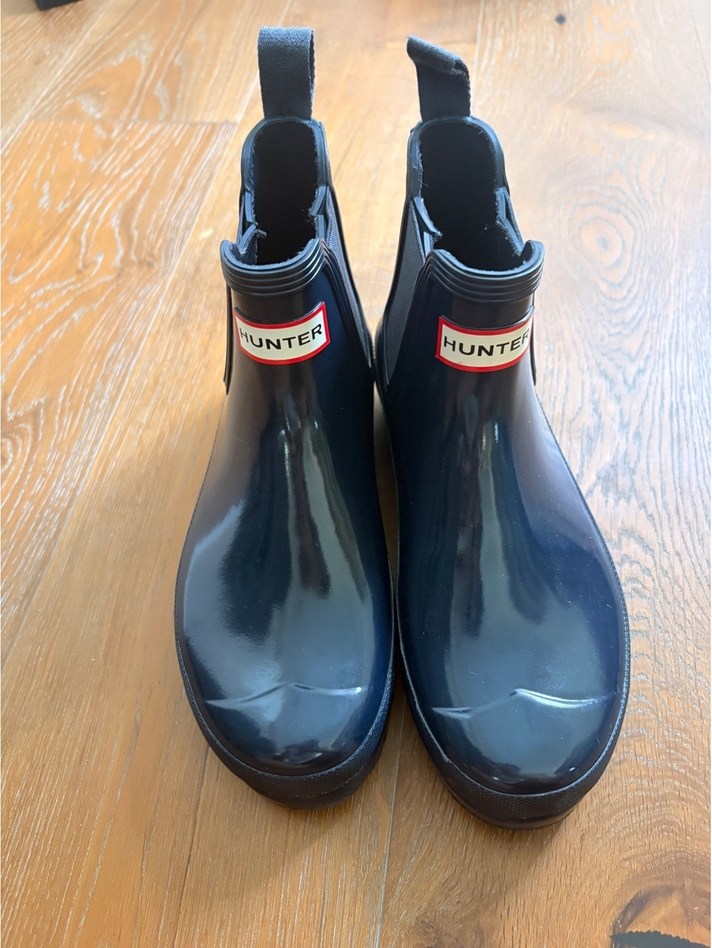 Hunter Black Chelsea Rain Boots Waterproof Classic Style Size 8